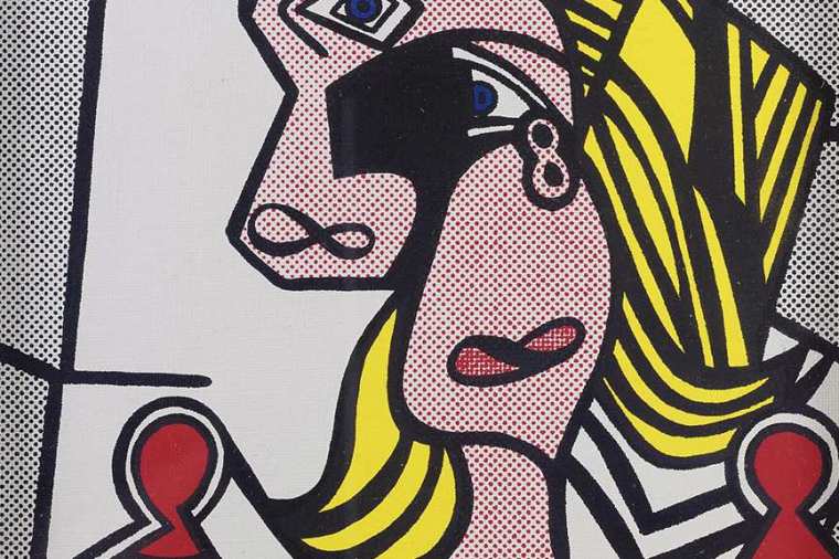 Roy-Lichtenstein-Woman-With-Flowered-Hat-1963-detail